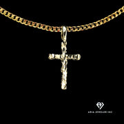 Chain with Gold Nugget Cross