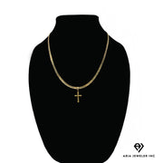 Chain with Gold Nugget Cross