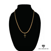 Chain with Gold Nugget Cross