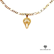 Chain with Gold Ghost Face Pendent