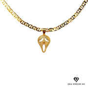 Chain with Gold Ghost Face Pendent