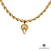 Chain with Gold Ghost Face Pendent