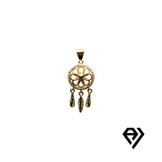 Gold Necklace with Dream Catcher Pendent