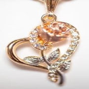 Chain with Pink Heart Rose Pendent