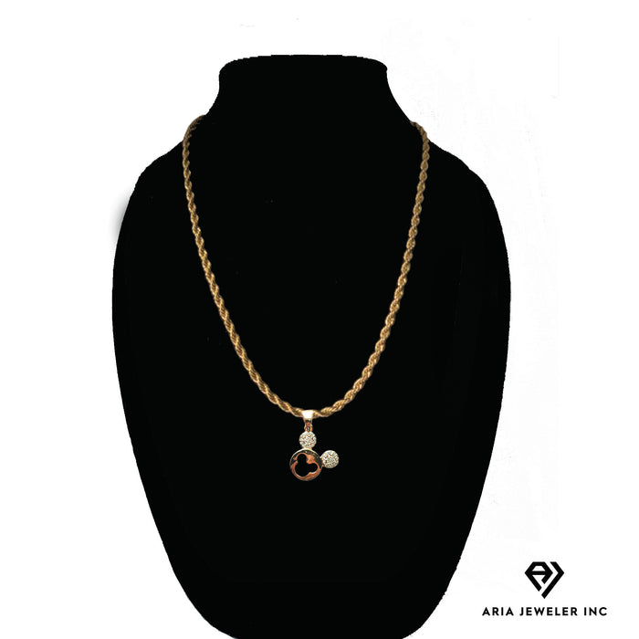 Chain with Diamond Mickey Pendant