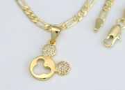 Chain with Diamond Mickey Pendant