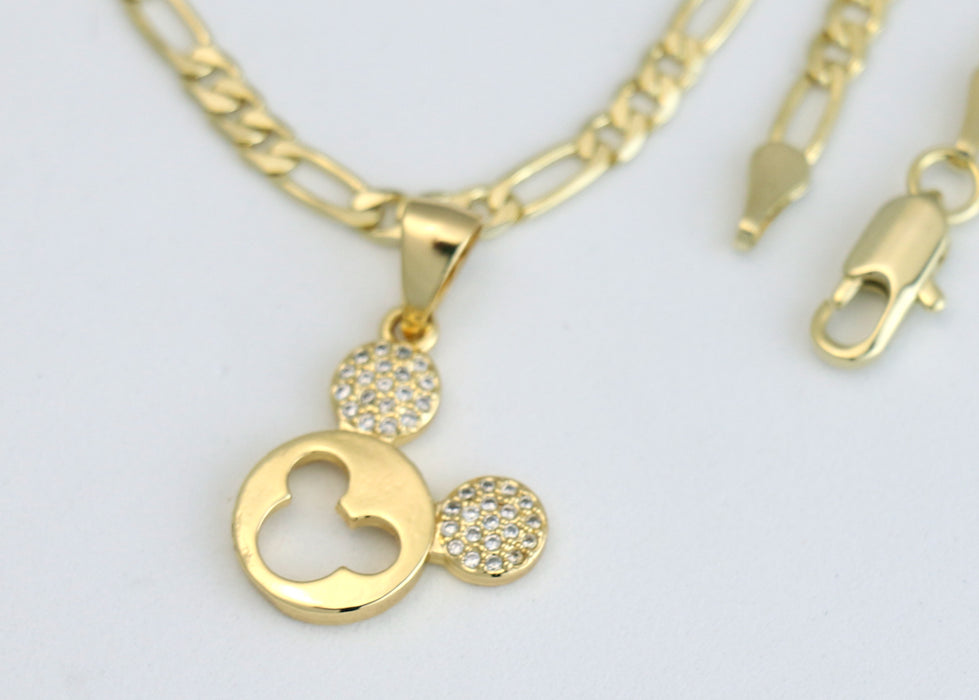 Chain with Diamond Mickey Pendant