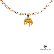 Chain with Gold Diamond Lip Drip Pendent