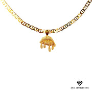 Chain with Gold Diamond Lip Drip Pendent