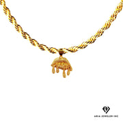 Chain with Gold Diamond Lip Drip Pendent