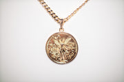 Gold Necklace with Peso Pendant