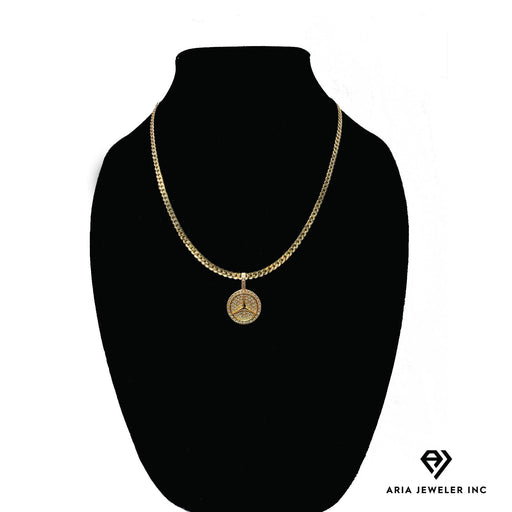 Gold Necklace with Mercedes Logo Pendent