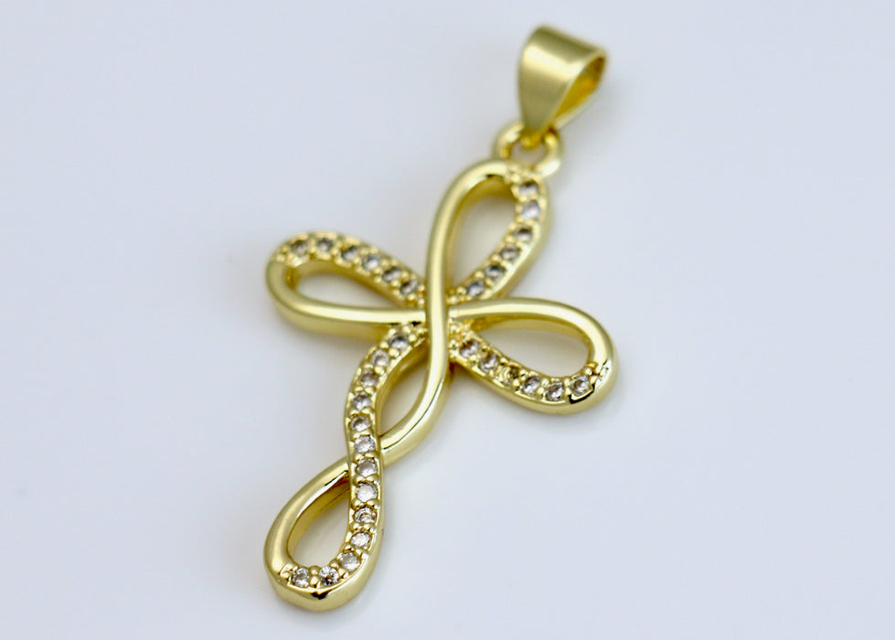 Chain with Gold Diamond Infinity Cross