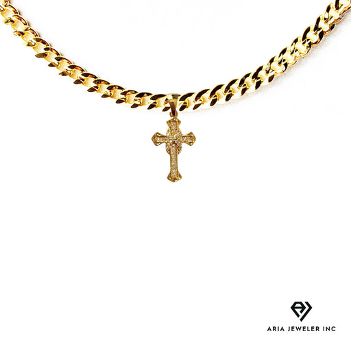 Gold Necklace with Roman Cross Pendent