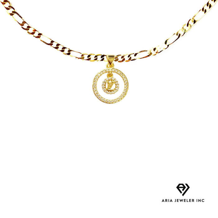 Chain with Designer Diamond Circle Pendant