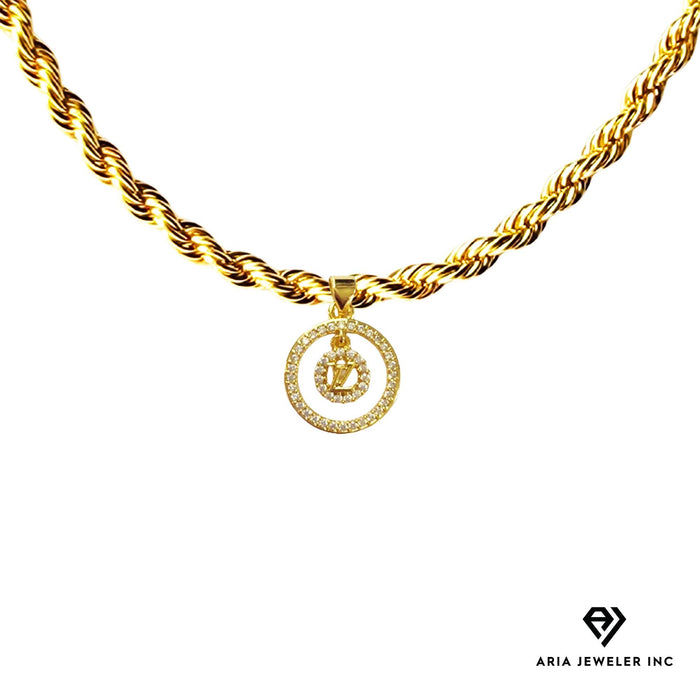 Chain with Designer Diamond Circle Pendant