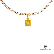 Chain with Designer Gold Perfume Bottle Pendant