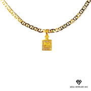 Chain with Designer Gold Perfume Bottle Pendant