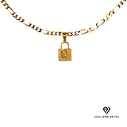 Chain with Gold Designer Padlock Pendant