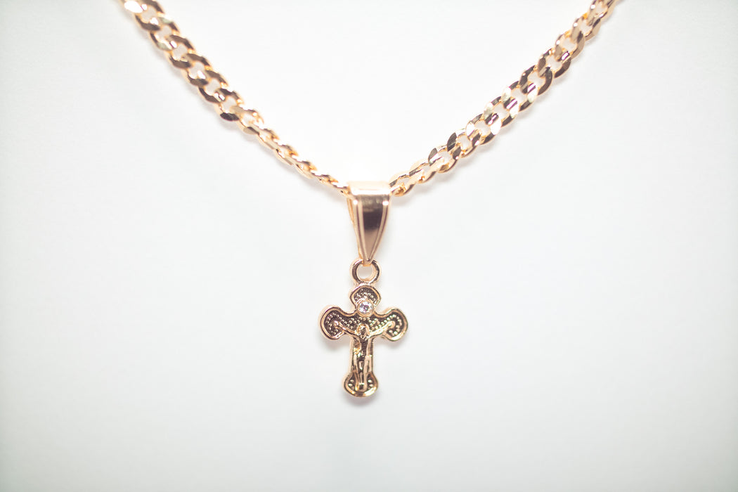 Chain with Petite Gold Crucifix