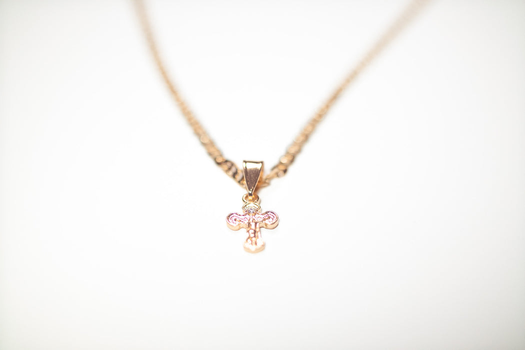 Chain with Petite Gold Crucifix