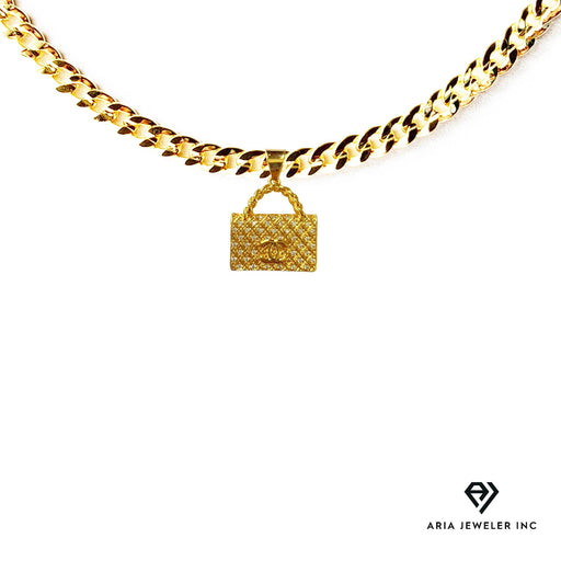 Chain with Gold Designer Purse Pendant