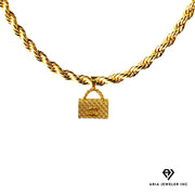 Chain with Gold Designer Purse Pendant