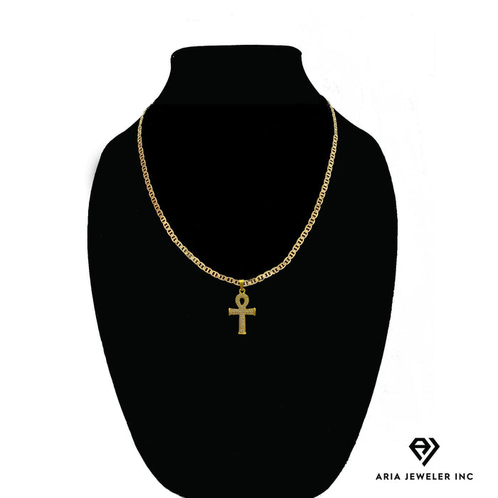 Chain with Gold Ankh Pendent