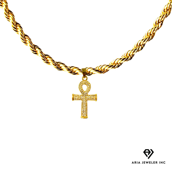 Chain with Gold Ankh Pendent