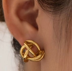 14k Gold Plated Artsy Ear Rings