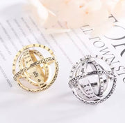 Astrology Ball Ring in gold or silver P30