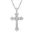 Solid Silver Cross with Baguette Moissanite Pendant on silver chain