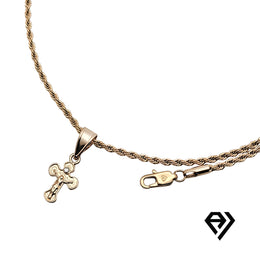 Aria LUX 2mm Rope Chain With Cross Pendent