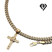 Aria LUX 6mm Cuban Chain With Tied Cross Pendent