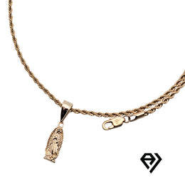 Aria LUX 2mm Rope Chain With Big Saint Mary Pendent