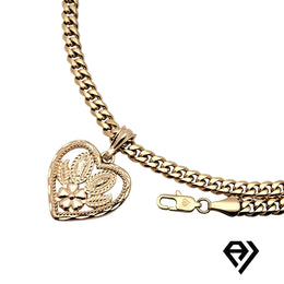 Aria LUX 6mm Cuban Chain With Heart Pendent