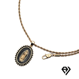 Aria LUX 2mm Rope Chain With Black St Mary Pendent