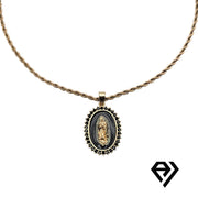 Aria LUX 2mm Rope Chain With Black St Mary Pendent
