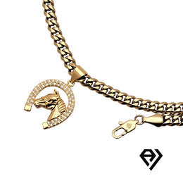 Aria LUX 6mm Cuban Chain With Horse Shoe Pendent