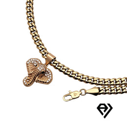 Aria LUX 6mm Cuban Chain With Elephant Head Pendent