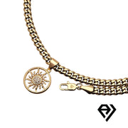 Aria LUX 6mm Cuban Chain With Circle Sun Pendent