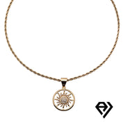 Aria LUX 2mm Rope Chain With Circle Sun Pendent