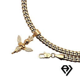 Aria LUX 6mm Cuban Chain With Angel Pendent