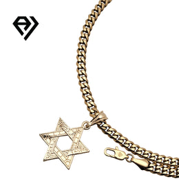 Aria LUX 6mm Cuban Chain With Star David Pendent