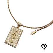 Aria LUX 2mm Rope Chain With Square St Mary Pendent