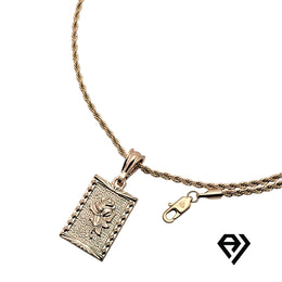 Aria LUX 2mm Rope Chain With Square Rose Pendent
