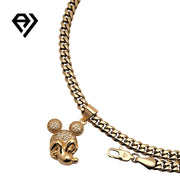Aria LUX 6mm Cuban Chain With Mickey Head Pendent