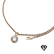 Aria LUX 2mm Rope Chain With Circle Diamond Pendent