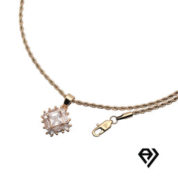 Aria LUX 2mm Rope Chain With Rhombus Diamond Pendent