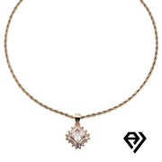 Aria LUX 2mm Rope Chain With Rhombus Diamond Pendent